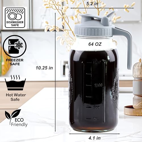 Máquina de café Cold Brew de 1,8 l, jarra de cerveja fria com coador, cafeteira gelada de vidro de 1