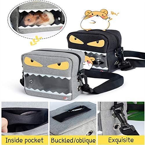 Mcgrady1Xm Hamster Carrier Bag Portable Travel Bag Pet Outgoing Adjustable Strap Breathable Mesh Packet Small Animal Pouch For Hedgehog Rat Sugar Glider Guinea Pig (Grey) #TOP4