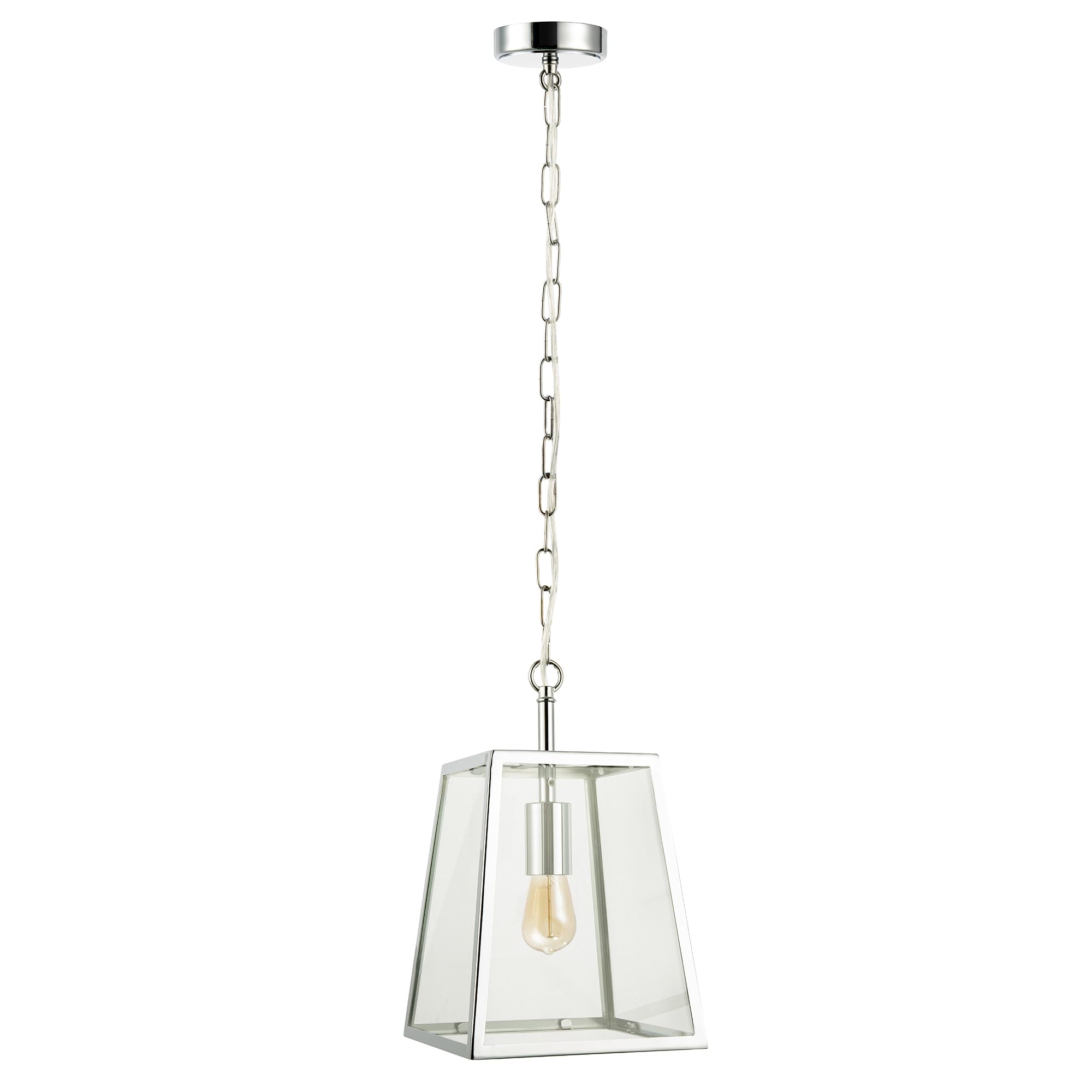 Happy Homewares - Lantern Pendant Light - 138cm - Silver