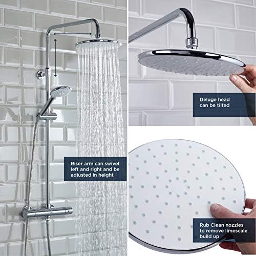 Bristan BUZ2 SHXDIVCTFF C Buzz Safetouch Rigid Riser Bar Mixer Shower, Chrome