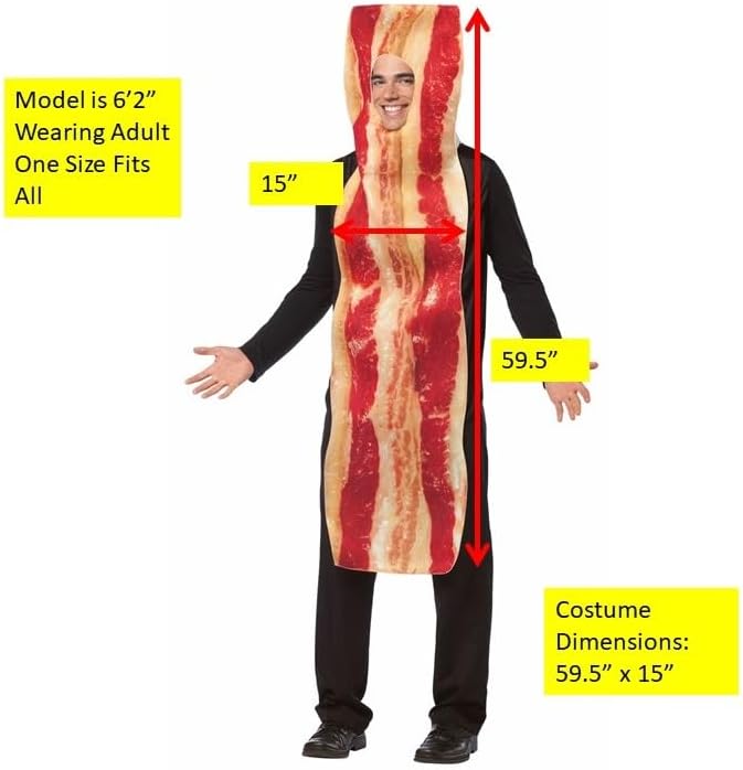 Rasta Imposta Bacon Strip Costume, Brown, One Size - Image 6