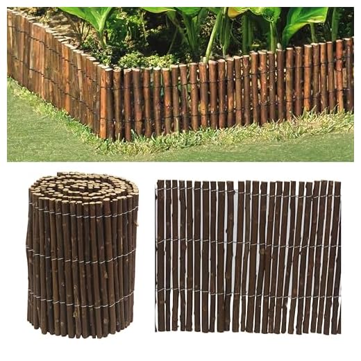 ADEPTNA Willow Wooden Edging – 2M x 20cm Garden Border Fence | Flexible, Weather-Resistant Lawn Edging for Garden, Flower Beds, Patios & Walkways