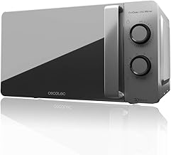 Cecotec Microondas ProClean 3160 Mirror, 20 L, Ready2Clean Coating, 800 W Grill, 9 Levels, 30 min Timer, 3D Wave Technology, Silver, Mirrored Door