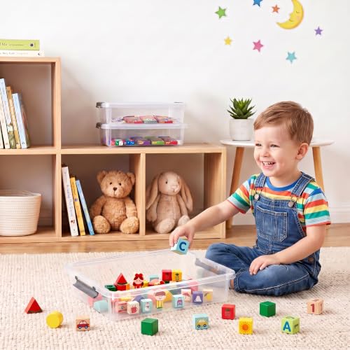 Image of Citylife 6Qt 4Packs Clear Craft Organizers and Storage BOX, Sensory Bins