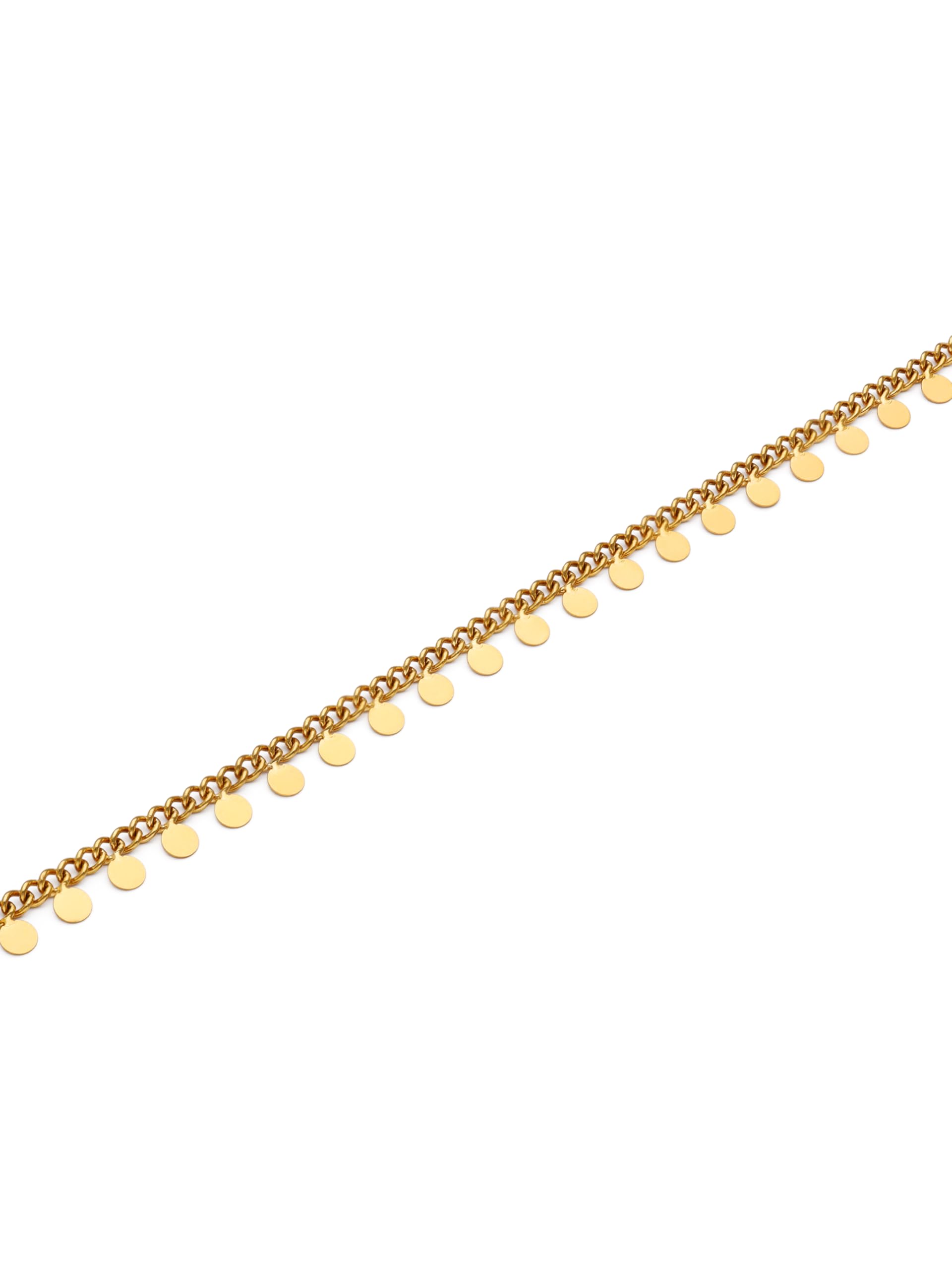 SINGULARU - Tobillera Folklore. Acero con Baño en Oro de 18 Kt. Joyas Para Mujer.