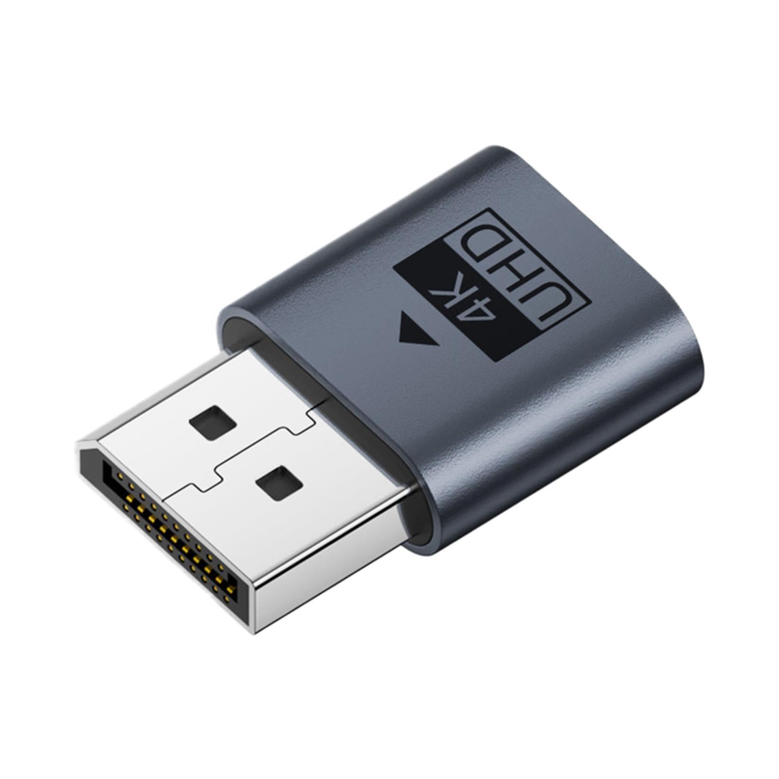 Display Emulator Plug - 4K Computer Plug - Fit DP Graphics Card Virtual Display Driver | for Computer Laptop Game PC Host Remote Work Screen Lock