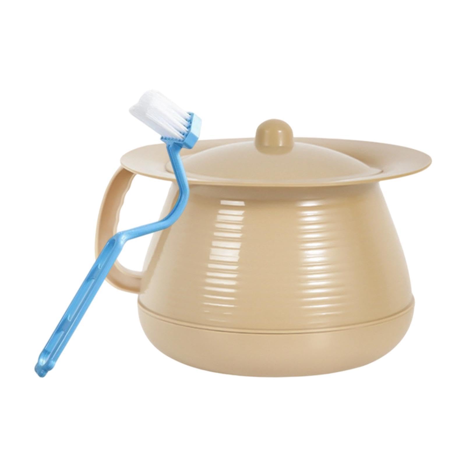 harayaa Escupidera portátil con tapa y cepillo, práctico urinario de noche, para conducir, acampar, baño, casa, viajes, Rosa — view 8