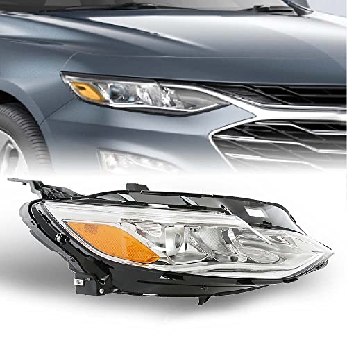 Partzer LED Headlights Assembly Compatible with 2019 2020 2021 2022 Chevy Malibu LED Headlight Replace Headlamp Assembly Passenger Right Side LH Front Lamp