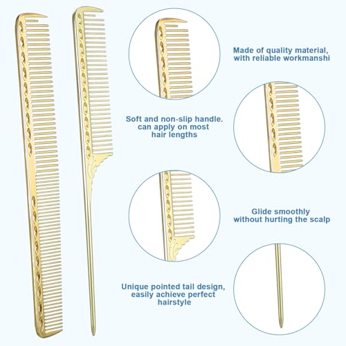Peines metálicos antistáticos para cabello 21 cm miniatura 4