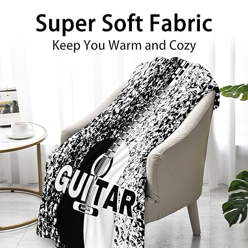 Mercuryelf Guitar Throw Blanket - Soft, Fuzzy & Warm - 50x60 Inches Flannel Blankets for Living Room, Sofa - Novelty Throws Gift for Teens
