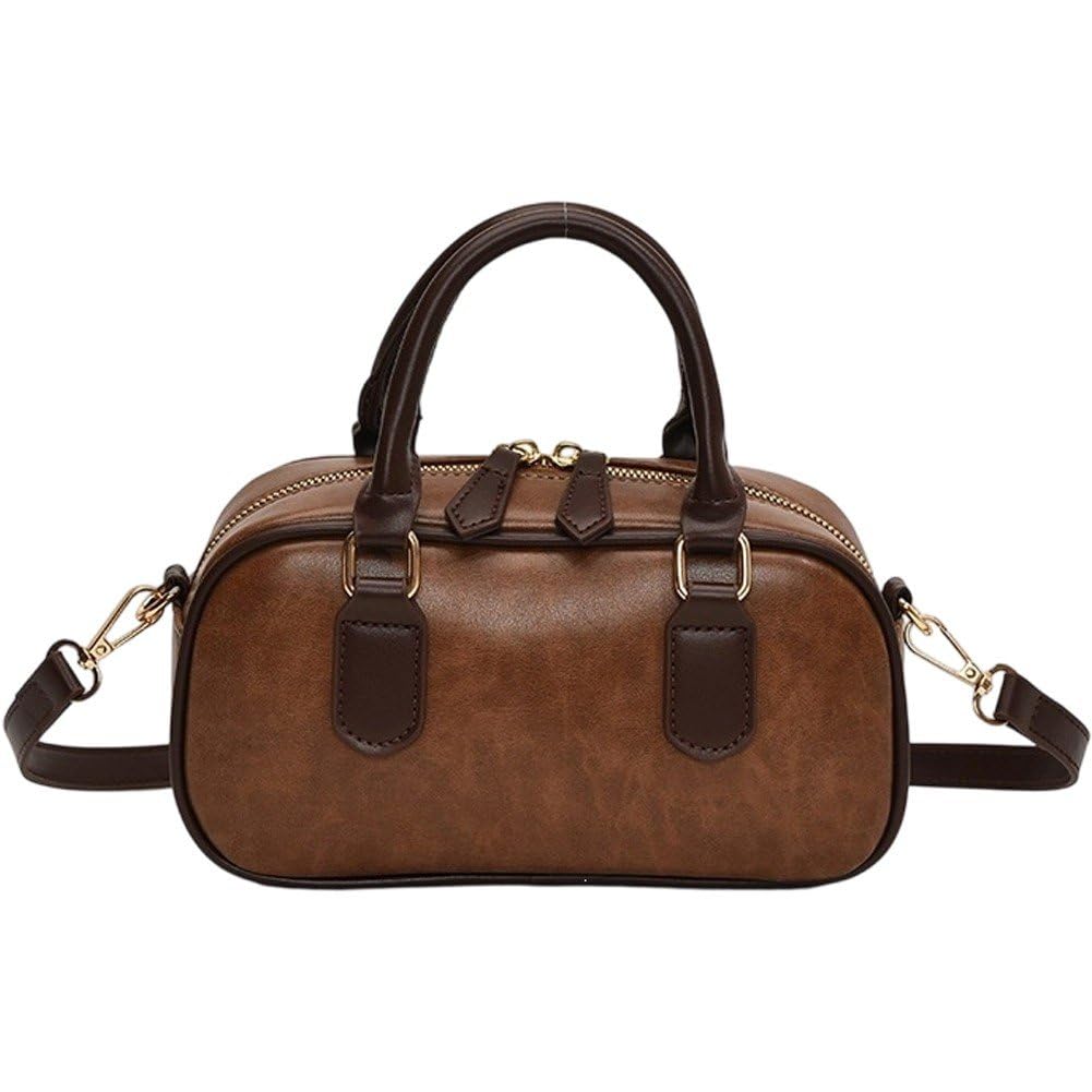 Sslvya Leather Handbag Purse for Women, Trendy Shoulder Bag Multifunctional Crossbody Bags Small Tote Bag