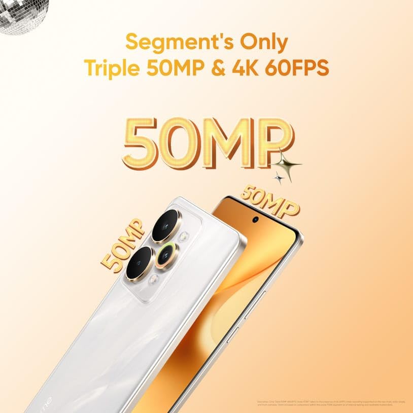 Image of realme 15 Pro 5G (Flowing Silver, 8GB RAM, 256GB Storage) | Snapdragon 7 Gen 4 | 6.8 inch 144Hz OLED Display | Triple 50MP Cameras | 7000mAh Battery | 80W Fast Charging | IP69