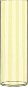 Yellow Vertical Stripe Plastic Big Flower Vase 11.8 x 3.9 Inch Decorative Dining Room Entryway Library Decor