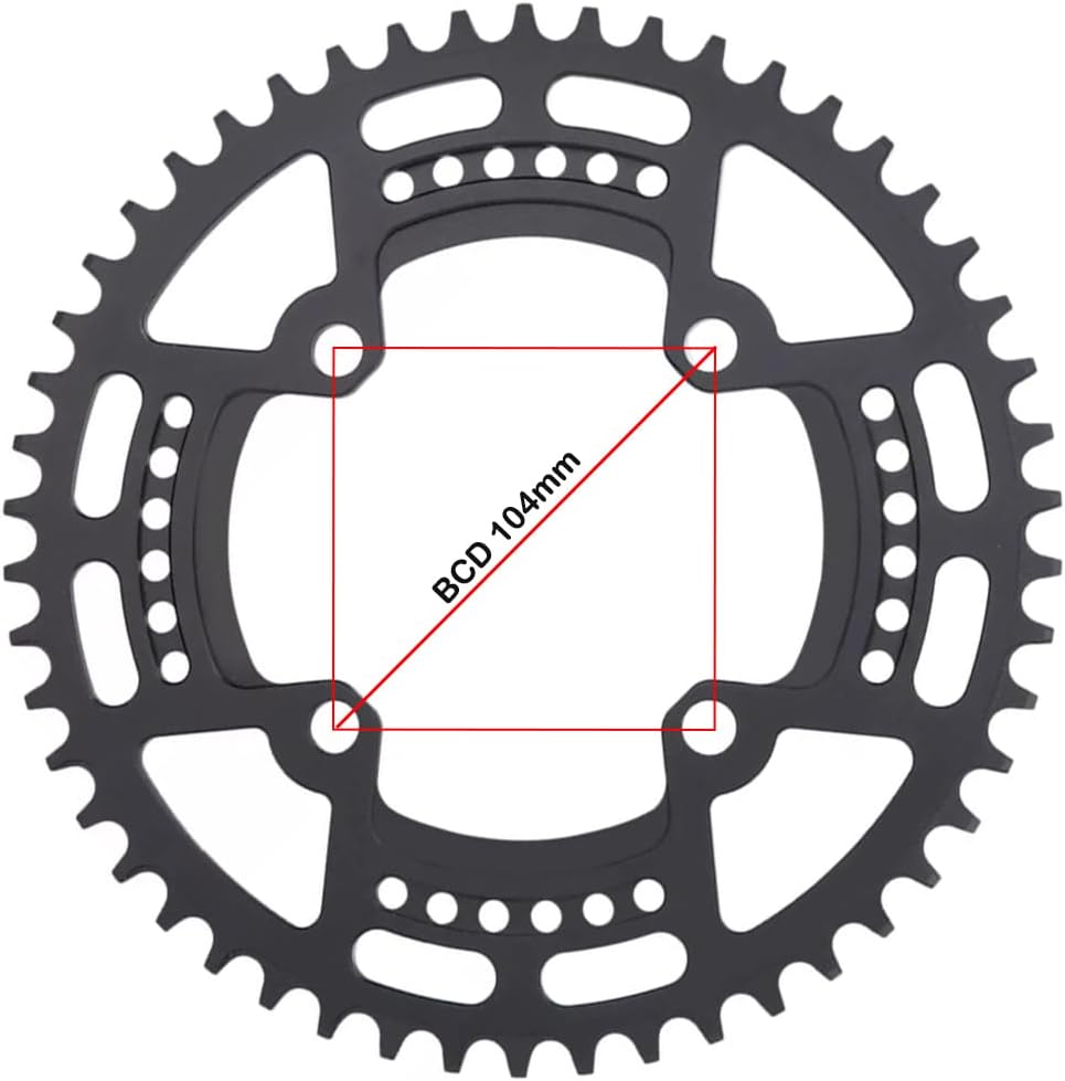 CYSKY 104 BCD Chainring 30T to 52T Narrow Wide Chainring with Sprocket Bolts for 1x Set-up Road Bike Mountain Bike BMX MTB Gravel Ebike