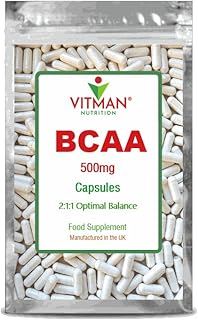 BCAA Capsules Branched Chain Amino Acids (BCAA) L-Leucine, L-Isoleucine & L-Valine (90 Caps) (90)