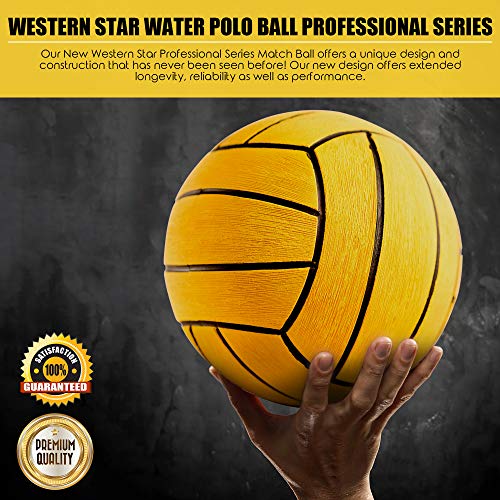 Western Star Perfect Grip Water Polo Match Game Ball (Yellow, Size 5)