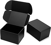 Vista 1 de Cajas de envío negras de 7 x 5 x 4 pulgadas, paquete de 25 cajas de correo de cartón corrugado para pequeñas empresas, sobres de literatura