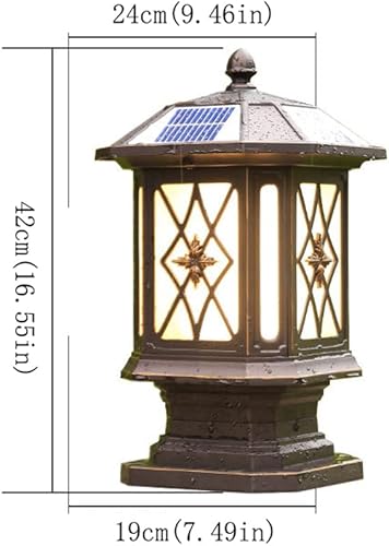 Miniatura 2 de Luces de poste para exteriores, estilo chino, poste de valla solar, para exteriores, hogar, puerta, poste de luz IP55, impermeable, para jardín,