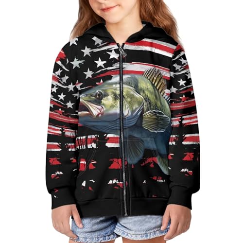 Image of Coloranimal Unisex Girls Boys Long Sleeve Casual Hoodies & Sweatshirts Tops Kids Zip Up Jacket Coat Age 6-16 Year