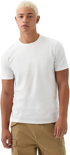GAP Mens Everyday Soft Crew Neck T-Shirt T Shirt, White V2 Global, X-Large US