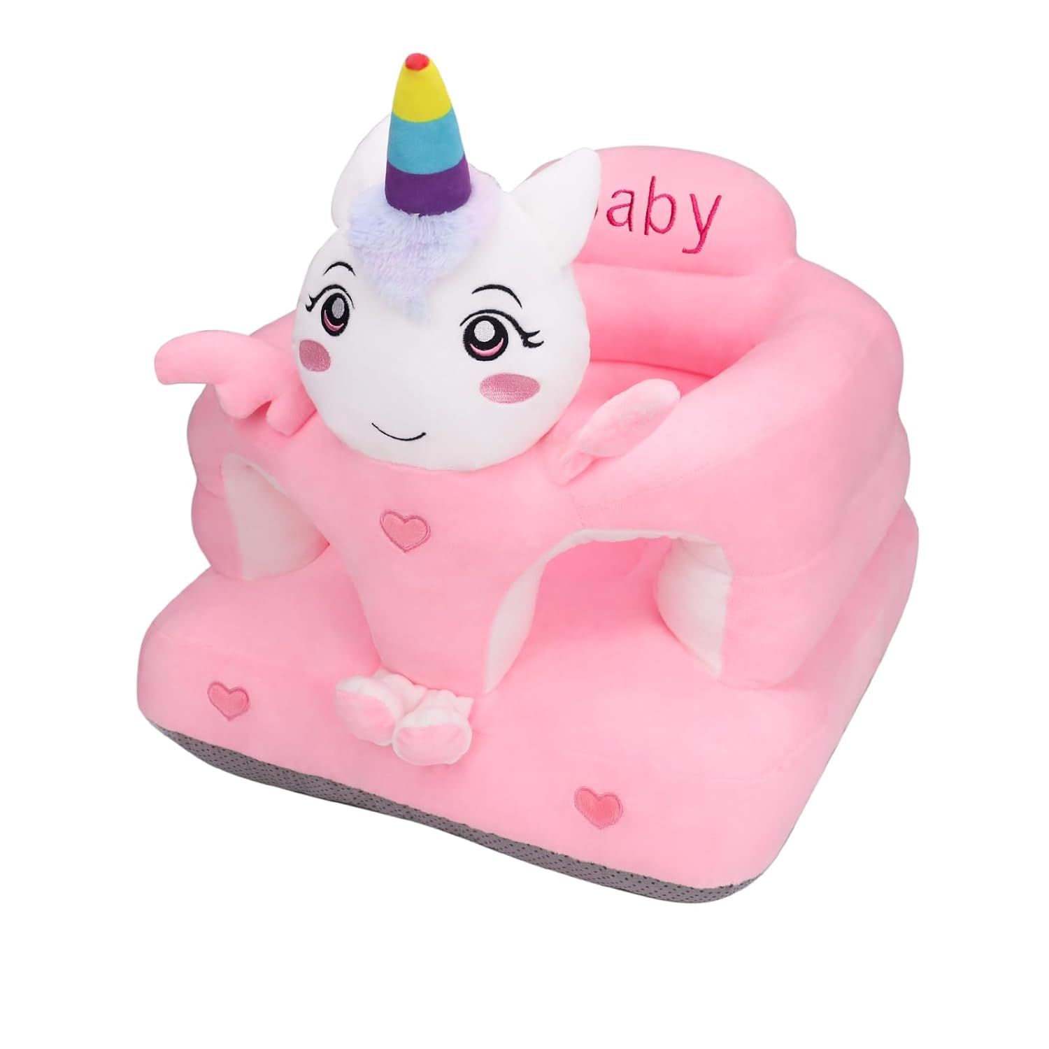 vocheer Sit Me Up Floor Seat for Baby Chair for Sitting Up Support Seat Sofa Plush Animal Shaped Baby Learning to Sit Chair for 3-24 Months Girls and Boys, PP Cotton Full Filling,Unicorn Pink unicorn unicorn