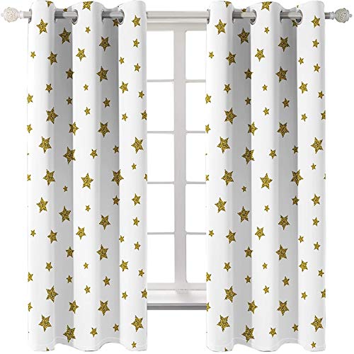 Rideaux occultants blancs et or KnSam isolants thermiques pour chambre - 3
