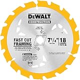 DEWALT Circular Saw Blade, 7 1/4 Inch, 18 Tooth, Wood Cutting (DW3192)