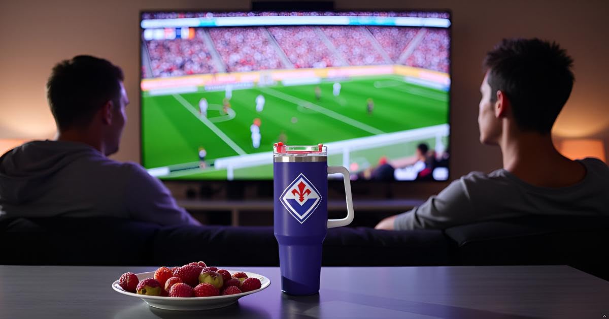 Only4fan S.r.l. Tazza termica grande in acciaio doppia parete 850ml ACF Fiorentina prodotto ufficiale