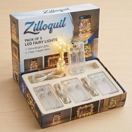 Image of Pack of 5 / 3Mtr / 30 LED's Battery Operated Magic Fairy String /Strip Light with Copper Wire for DIY Lights for Festival, Indoor /Outdoor, Home Decoration (WW /Fairy String Light)