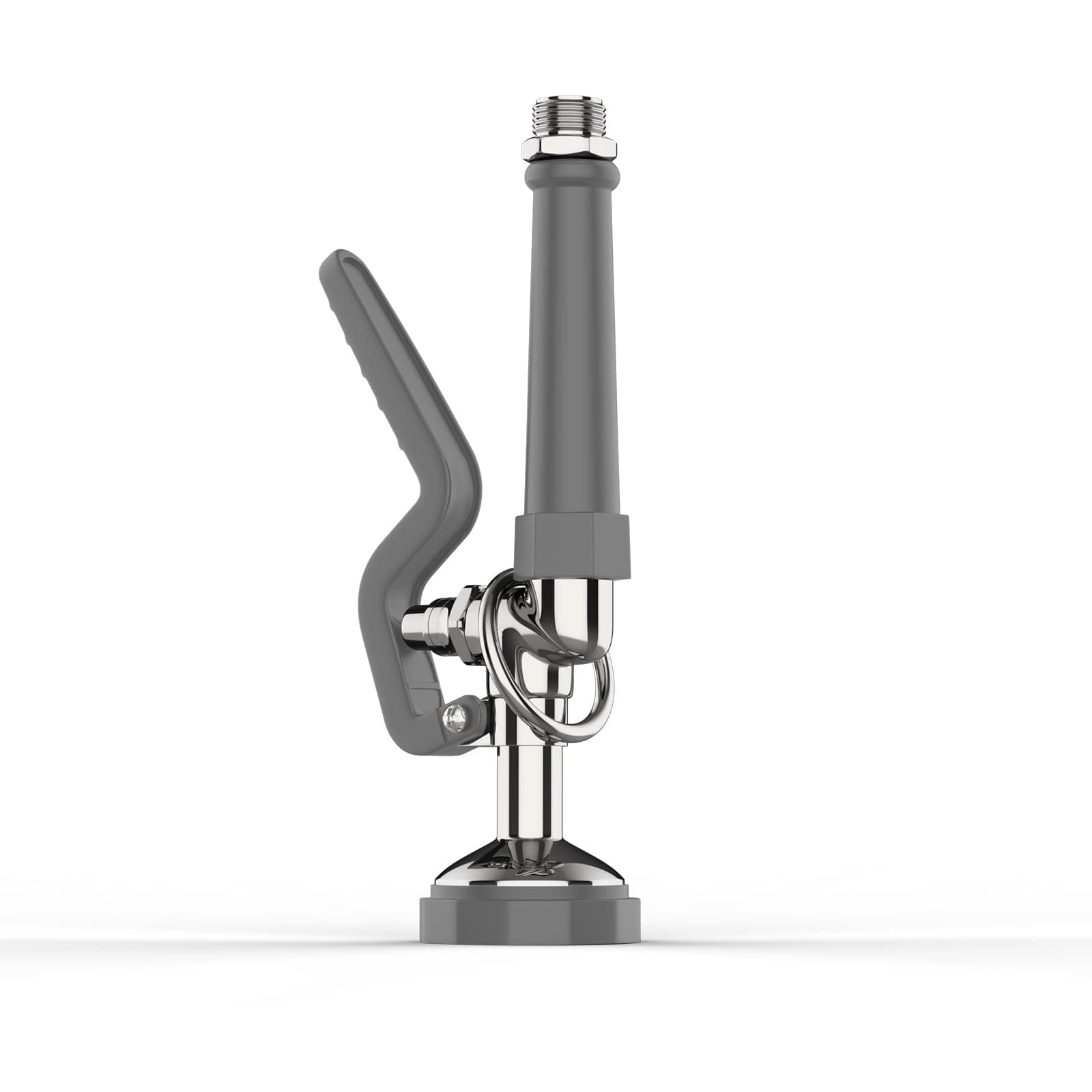 FAUAID Pre Rinse Sprayer Commercial Sink Sprayer Head,1.42GPM Spray Valve Dish Spray Nozzle with Ergonomic Handle, Commercial Faucet Parts for Commercial Kitchen Sink,Chrome Finished（Gray）
