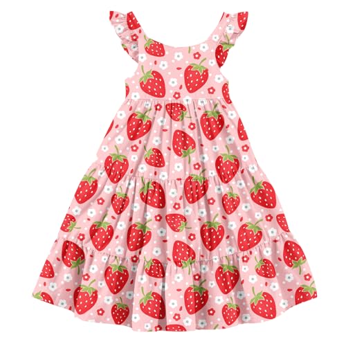 Image of Vieille Toddler Girls Summer Dress Ruffle Casual Beach Sundress 2-8 Years