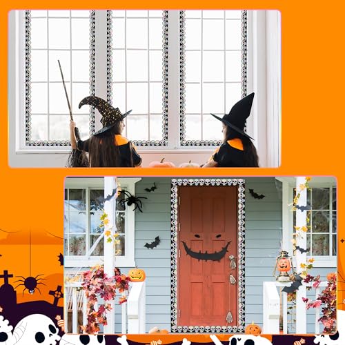 Image of BeYumi Halloween Skull Border Trim - 65ft Skull Skeleton Roll Border Decor