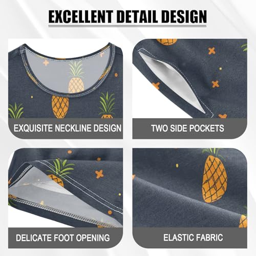 senya Short Sleeve Pajamas Sets Summer Cotton Sleepwear Mini Pineapple4