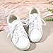 Sibba 4 Pairs Flat Lace Ribbon Shoe Laces 3CM, 3.6CM Wide White Tulle Shoelaces Lacy Fancy Laces Shoestrings Decorative Fashion Sheer Shoelaces for Women Casual Sport Shoes
