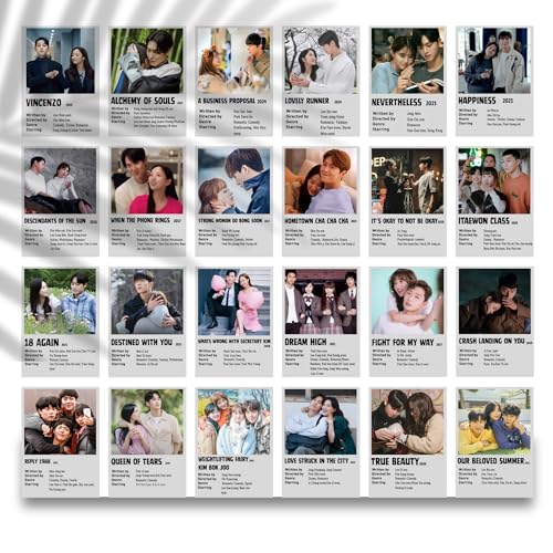 Image of Yellow Town India Seoul's KDrama Wave Posters (Pack of 24) Medium size Posters, Glossy Finish - Perfect for Bedroom, Living room, Hostel Rooms, Study Table,Home & Office