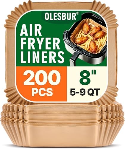 OLESBUR Air Fryer Liners Disposable, 200Pcs 8 Inch Airfryer Paper...