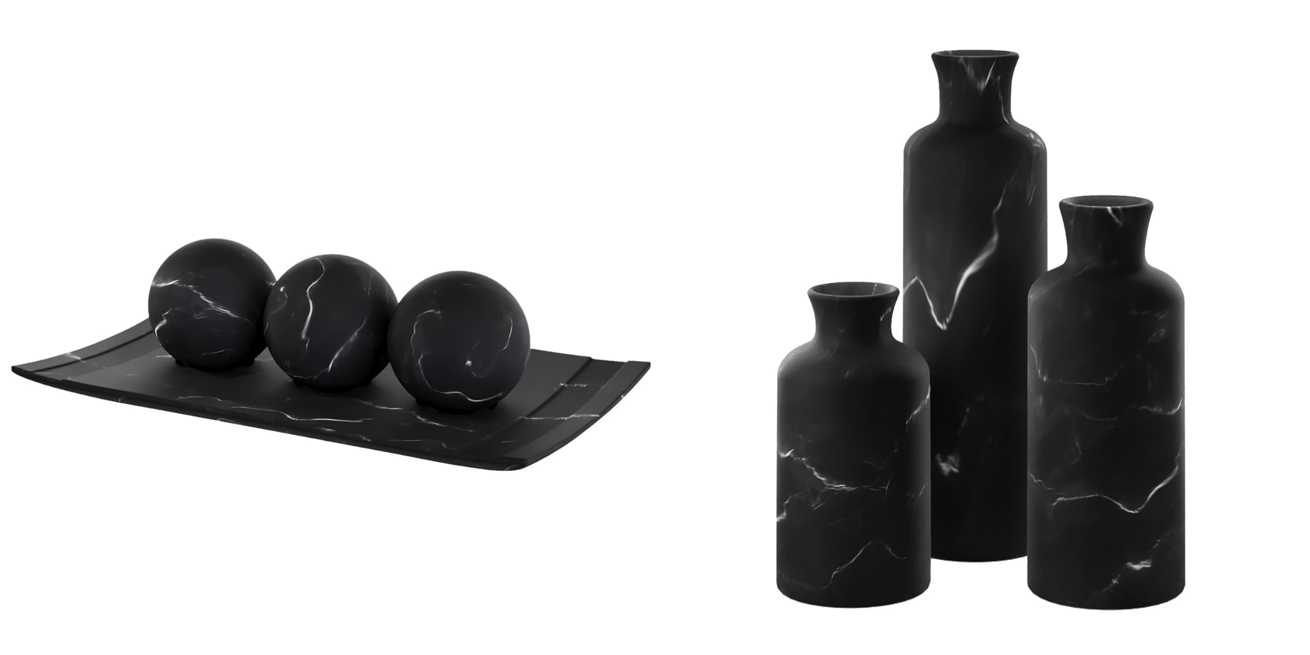 Amazon.com: Creative Scents Black Marble Look Home Decor Tray and