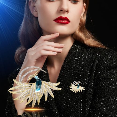 Image of Animal Brooch for Women Girls 18k Gold Plated Animal Brooch Pin Rhinestone Animal Brooch Lapel Pin Jewelry Thanksgiving Day Birthday Wedding Gifts for Mom Wife
