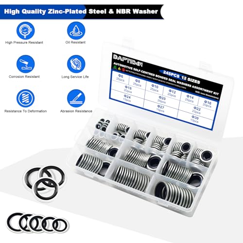Daptemn D-TH-ZFXJ 245Pcs Bonded Sealing Washers thumb #3
