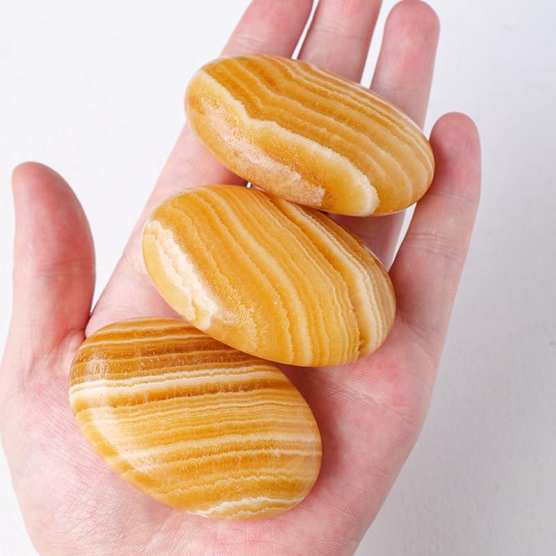 Namzi 2 Pieces of Natural Yellow Crystal raw Stone, About 6cm Long, hot Compress Stone, Aromatherapy Stone, Expansion Stone, Fish Tank Decoration Stone, Home Decoration Piece