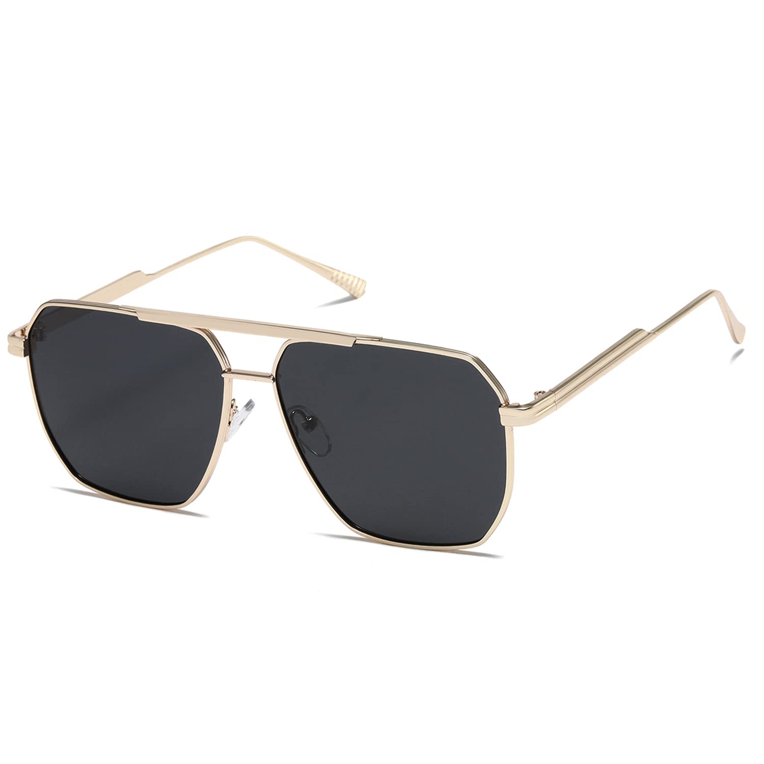 kimorn Gafas de sol polarizadas para mujeres y hombres retro de gran tamaño cuadradas vintage sombras de moda UV400 clásicas grandes de metal K1221