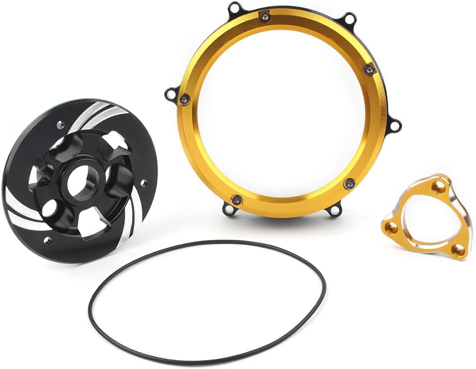 Rbanna1 Clutch Cover Guard Protector Clutch Clutch Case Savers Guards Kit CNC Solid Billet O-ring Gold for Ducati Panigale 1199 1299 959 R S 2012-2019, Gold