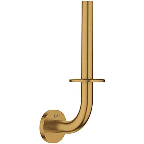 GROHE 40385GN1 Essentials Wall-Mounted Spare Toilet Paper Holder, Brushed Cool Sunrise