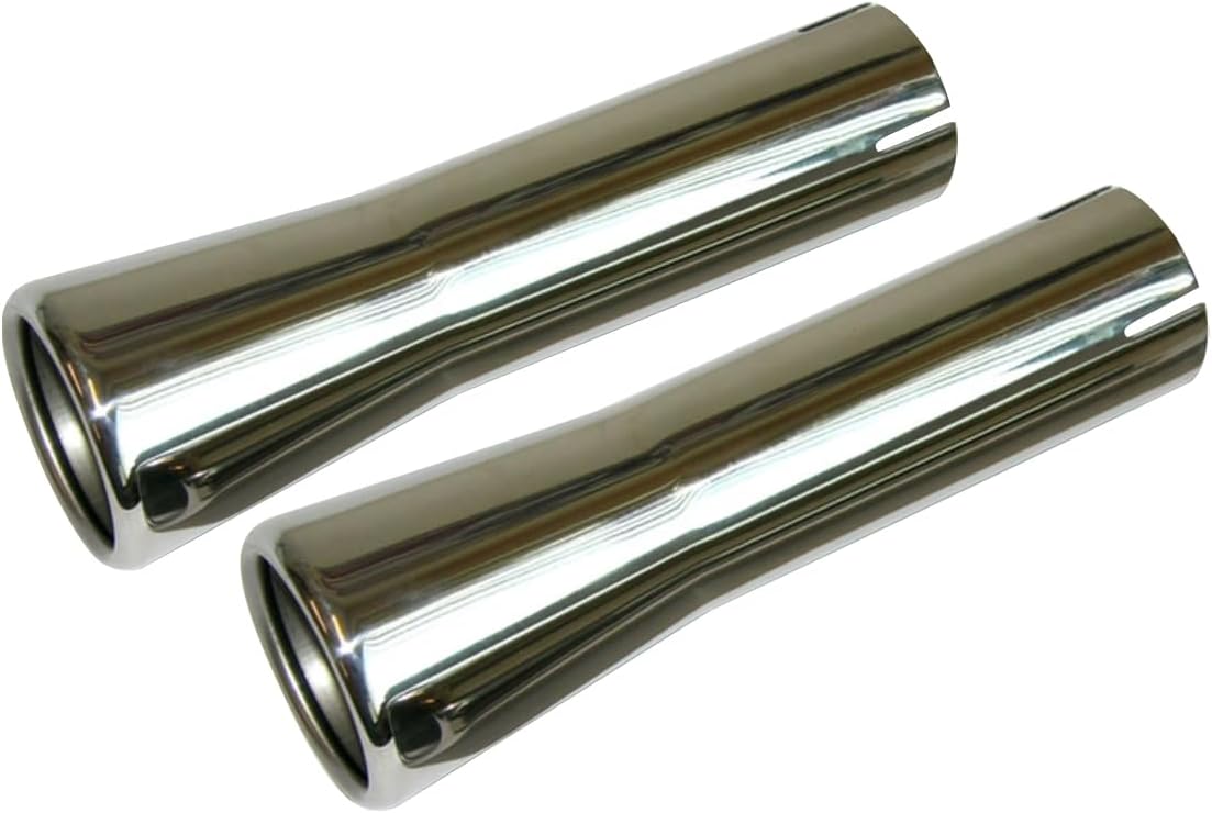 Inline Tube Compatible with 1966-68 Pontiac GTO Stainless Chrome Exhaust Extensions 2" Pair