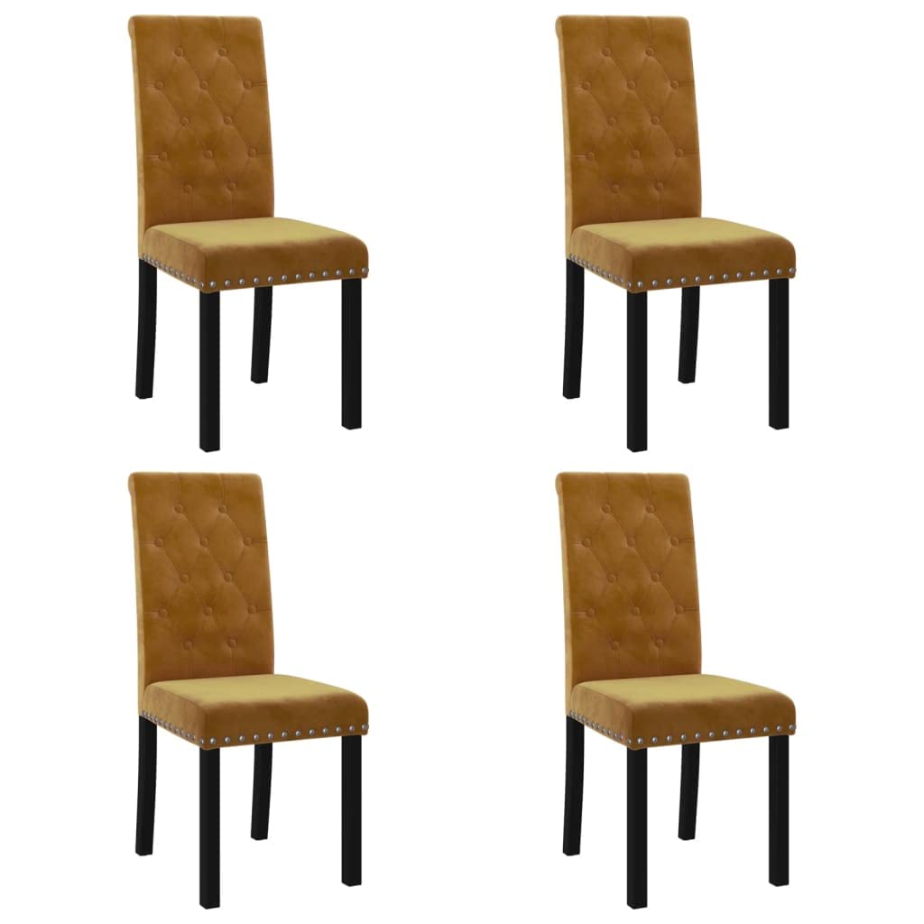 Chaise de salle à manger lot de 4 en velours marron au confort haut de gamme