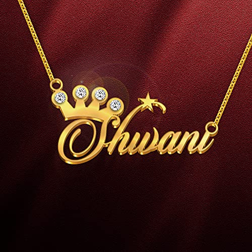 Image of Shivani Cursive Gold & Silver Name Pendant Necklace, Best Jewelry Gift for Girls.