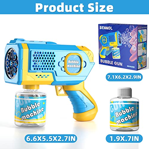 Bennol Bubble Machine Gun For Kids, Automatic Bubble Maker Blower Machine With Rich Bubble & Led Light & Leak-Proof, Summer Outdoor Birthday Party Wedding Social Toys #TOP6