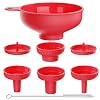 Pisol Wide Mouth Kitchen Funnel Food Grade Plastic Cooking Preservation Funnel with 4 Sizes Spouts for Filling Wide and Regular Mason Jars Spices Shampoo
