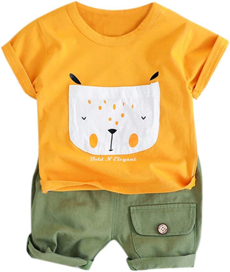 Bold N Elegant Unisex Child Cotton Solid - Be Bold Inside & Elegant Outside T-Shirt And Shorts Clothing Set