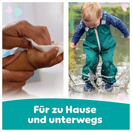Pampers Sensitive Feuchttücher 5 Packungen mit 52 Stück - 260 Feuchttücher, ohne Duft, für eine sanfte und weiche Reinigung